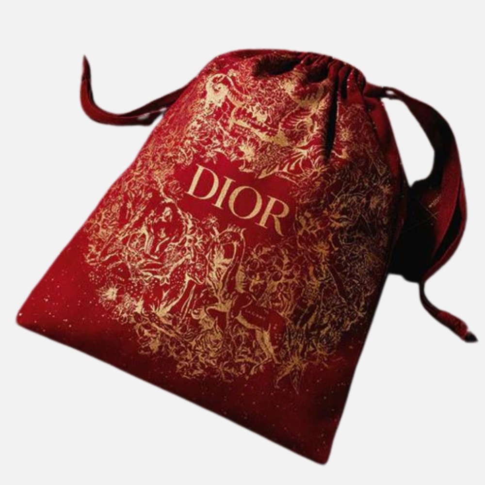 DIOR Limited Edition Red Drawstring Pouch NEW
